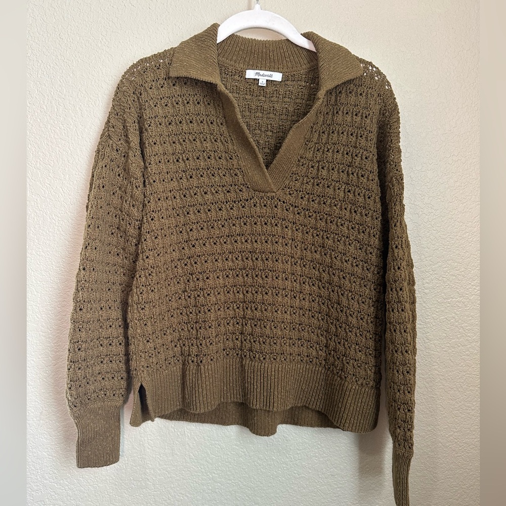 Madewell Textured Olive Green Sweater